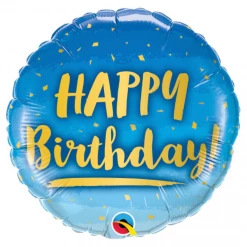 Qualatex 18″ Birthday Gold & Blue