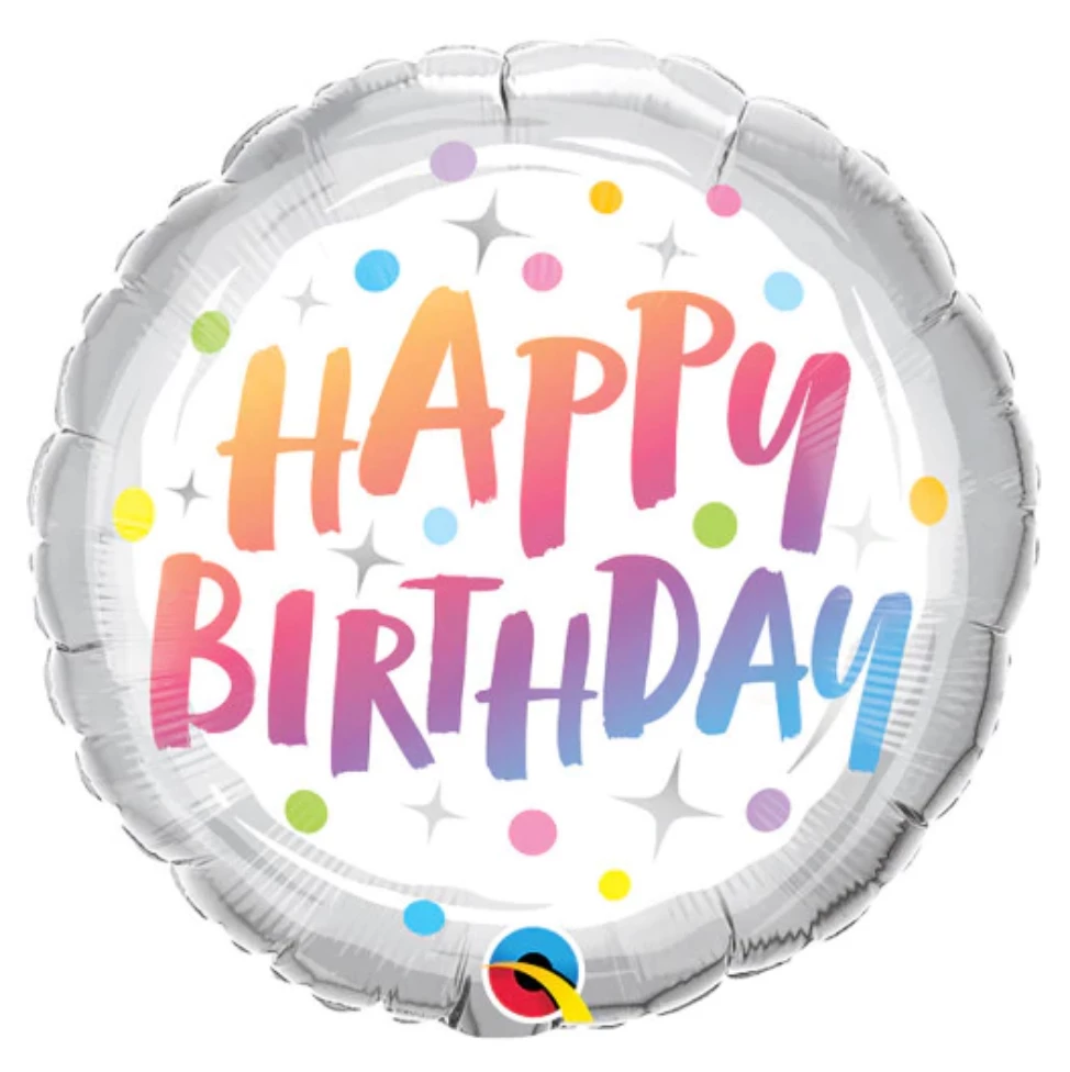 Qualatex 18" Birthday Rainbow Dots 3 Qualatex 18" Birthday Rainbow Dots