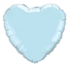 Qualatex 18" Pearl Light Blue Heart Balloons