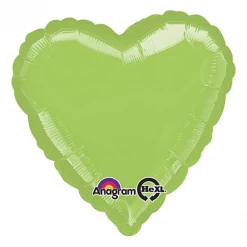 Anagram 18" Metallic Lime Green Heart Balloons