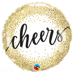 Qualatex 18" Cheers Gold Glitter Dots