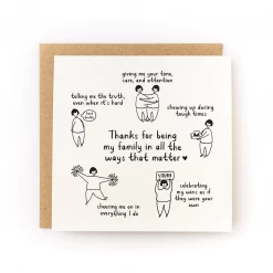 Kwohtations Cards Thanks For Being My Family Card