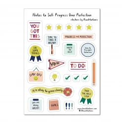 Kwohtations Cards Stickers Progress Over Perfection Sticker Sheet