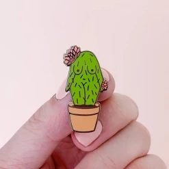 Little Woman Goods Accessories Cactus Girl Enamel Pin