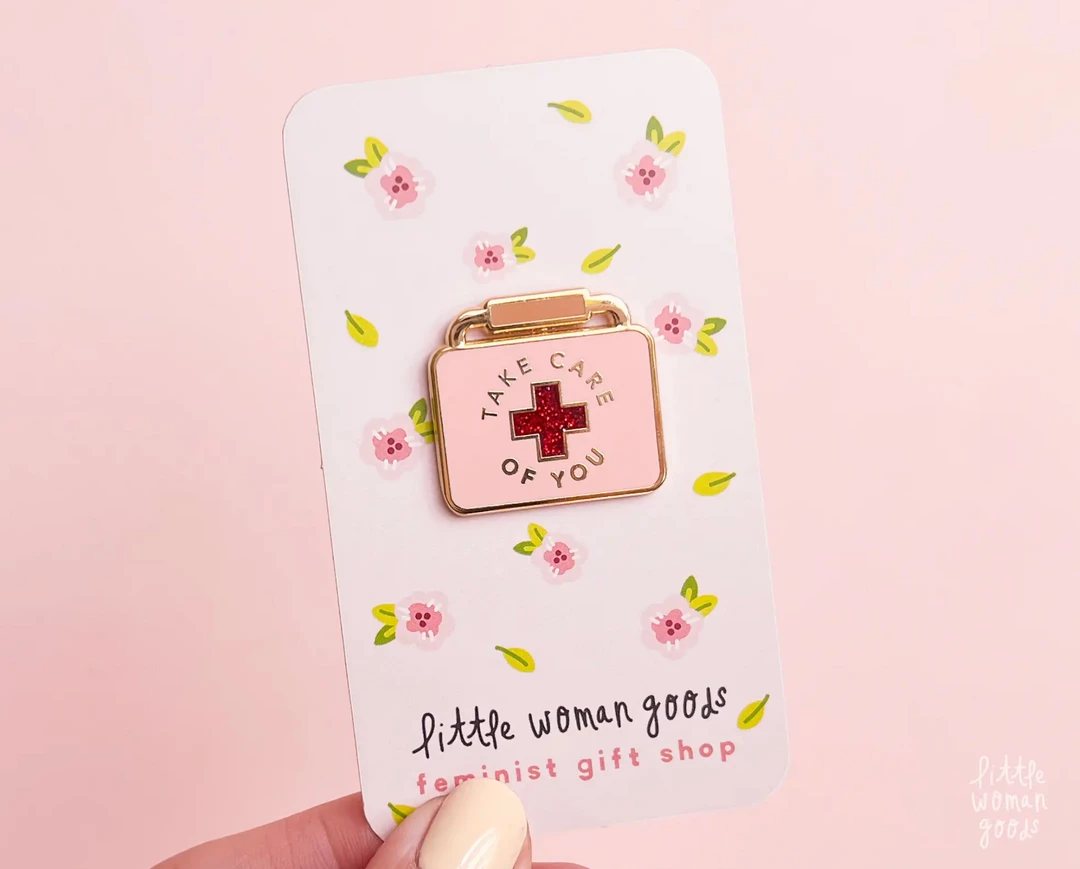 Little Woman Goods Accessories Take Care Of You Enamel Pin 3 Little Woman Goods Accessories Take Care Of You Enamel Pin
