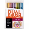 Tombow Dual Brush Pen Art Markers: Muted - 10-Pack Pens + Pencils