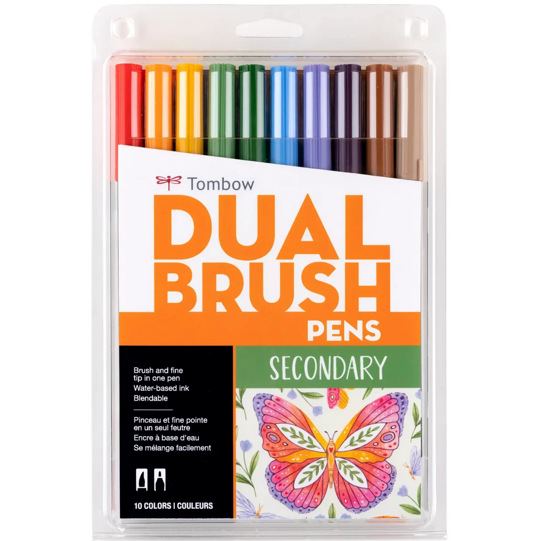 Tombow Pens + Pencils Dual Brush Pen Art Markers: Secondary - 10-Pack 3 Tombow Pens + Pencils Dual Brush Pen Art Markers: Secondary - 10-Pack