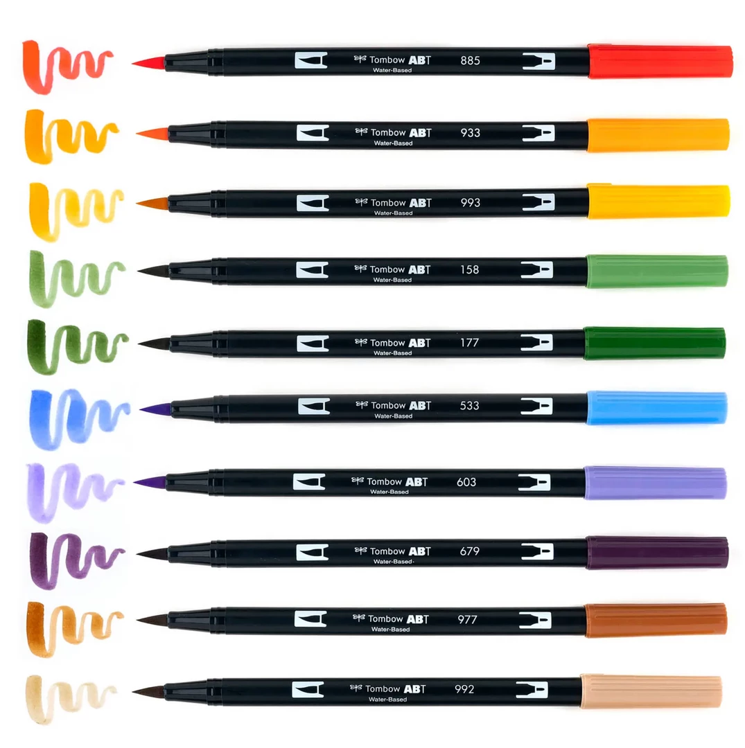 Tombow Pens + Pencils Dual Brush Pen Art Markers: Secondary - 10-Pack 6 Tombow Pens + Pencils Dual Brush Pen Art Markers: Secondary - 10-Pack