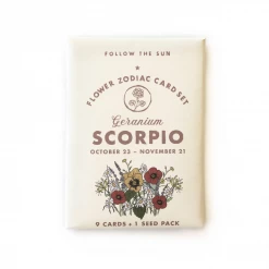 Three Potato Four Art & Home Flower Zodiac Card Set