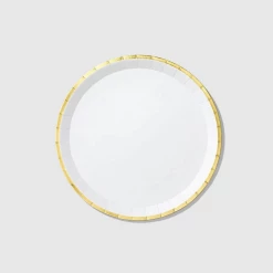 Coterie Party Supplies Tableware White And Gold Large Paper Party Plates (10 Per Pack)