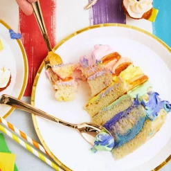 Coterie Party Supplies Tableware White And Gold Large Paper Party Plates (10 Per Pack)