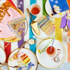 Coterie Party Supplies Tableware White And Gold Large Paper Party Plates (10 Per Pack)