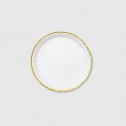 Coterie Party Supplies Tableware White And Gold Small Paper Party Plates (10 Per Pack)
