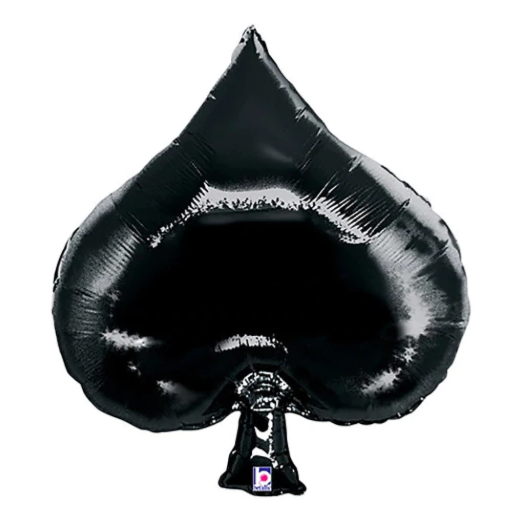 Betallic 34" Black Casino Spade Balloons 3 Betallic 34" Black Casino Spade Balloons