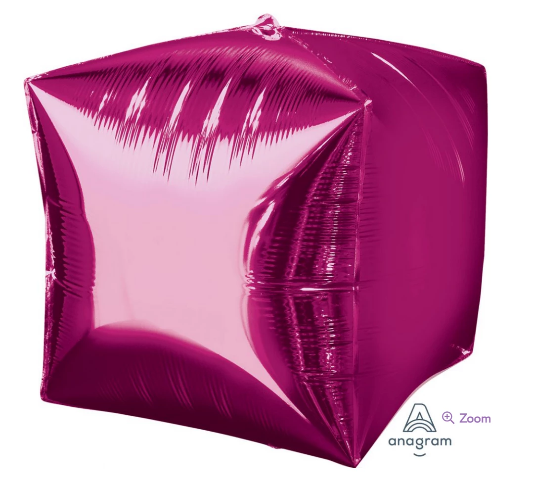 Anagram 16" Bright Pink Cubez Balloons 3 Anagram 16" Bright Pink Cubez Balloons