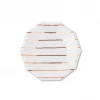 Daydream Society Frenchie Striped Small Rose Gold Plates - 8 Pk.
