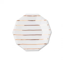 Daydream Society Frenchie Striped Small Rose Gold Plates - 8 Pk.