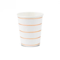 Daydream Society Frenchie Striped Rose Gold 9 Oz Cups - 8 Pack