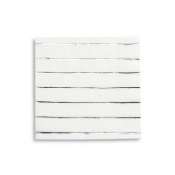 Daydream Society Frenchie Striped Silver Large Napkins - 16 Pack