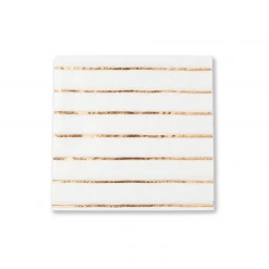 Daydream Society Copy Of Frenchie Striped Rose Gold Large Napkins - 16 Pack