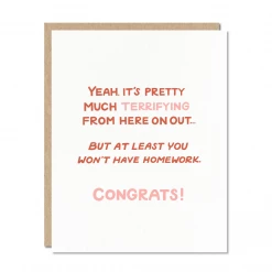 Odd Daughter Paper Co Terrifying - Grad Card