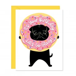 Lucy Loves Paper Go Glazy - Funny Dog & Donut Dessert Punny Birthday Card