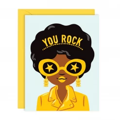 Lucy Loves Paper Greeting Cards You Rock - Birthday Or Friendship Card