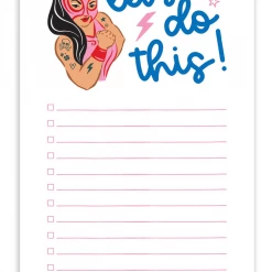 Lucy Loves Paper Let's Do This! - Pink Lucha Libre Girl Notepad