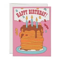 Red Cap Greeting Cards Pancake Birthday - Greeting Card