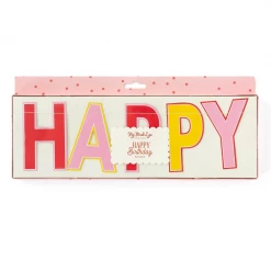 My Mind's Eye Pink Birthday "Happy Birthday" Banner Decor