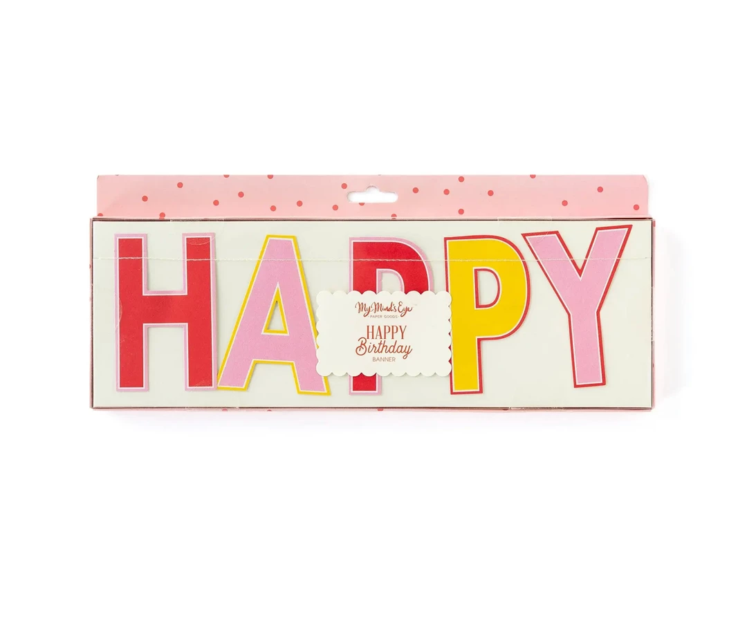 My Mind's Eye Pink Birthday "Happy Birthday" Banner Decor 2 My Mind's Eye Pink Birthday "Happy Birthday" Banner Decor