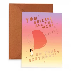 Carolyn Suzuki All The Wine - Birthday Card