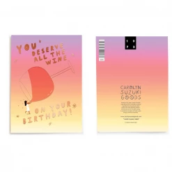 Carolyn Suzuki All The Wine - Birthday Card