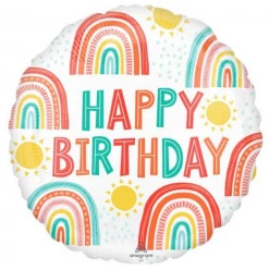 Qualatex 17" Retro Rainbow Birthday