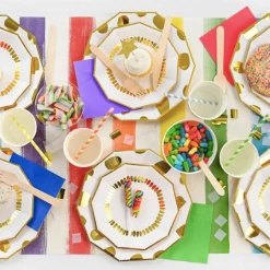 Coterie Party Supplies Table Covers Make It Rainbow - Table Runner