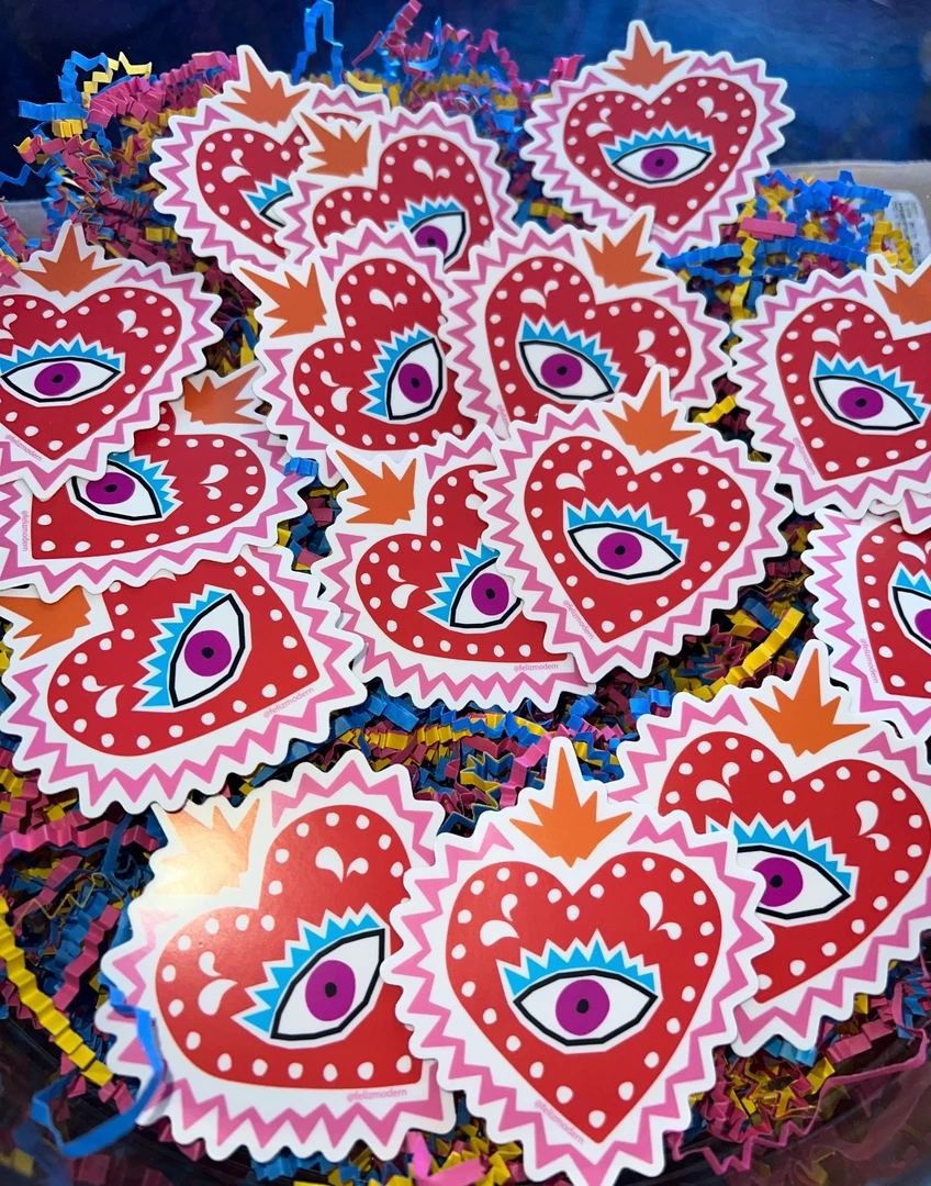 Feliz Modern Sacred Heart Sticker 4 Feliz Modern Sacred Heart Sticker