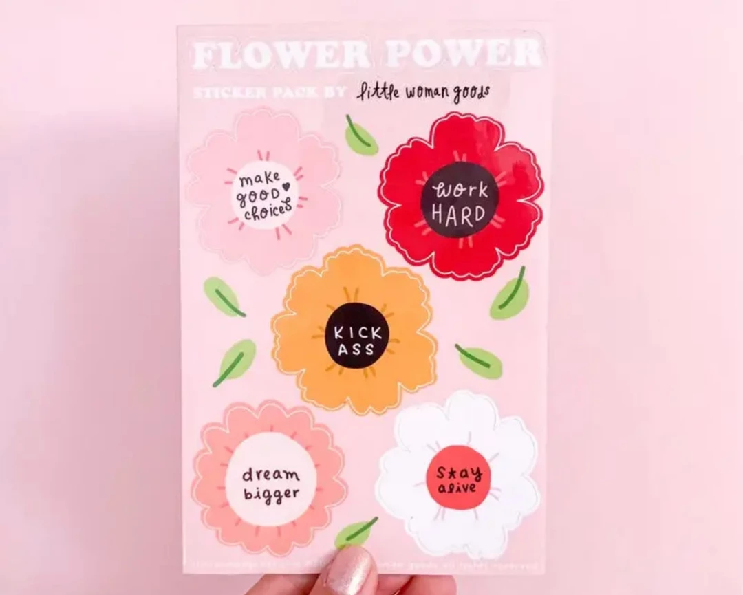 Little Woman Goods Flower Power Sticker Sheet 3 Little Woman Goods Flower Power Sticker Sheet