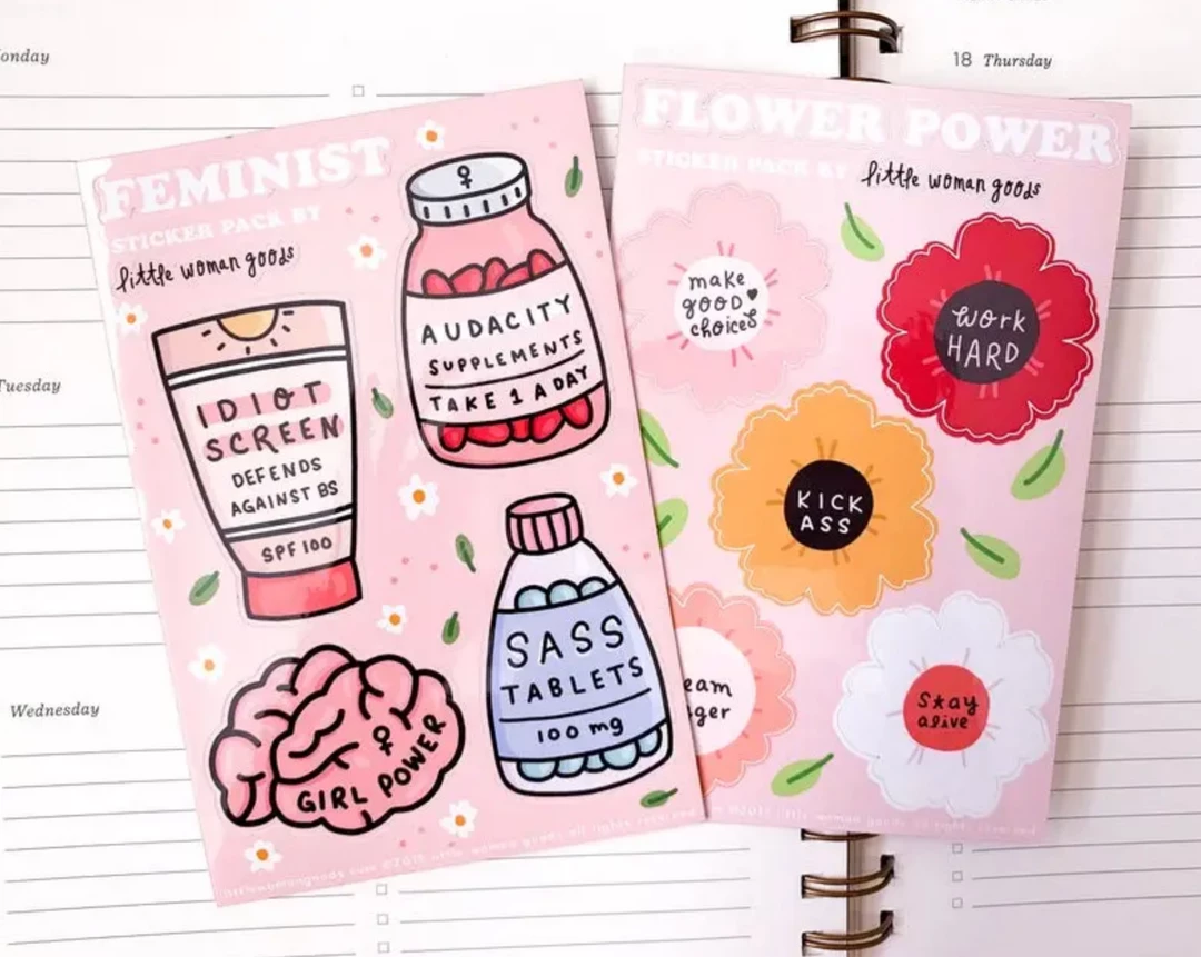 Little Woman Goods Flower Power Sticker Sheet 4 Little Woman Goods Flower Power Sticker Sheet