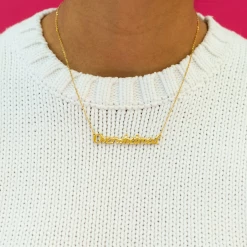 The Peach Fuzz Overwhelmed Nameplate Necklace 6 The Peach Fuzz Overwhelmed Nameplate Necklace