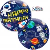Qualatex 22" Birthday Outer Space Plastic Bubble Balloons