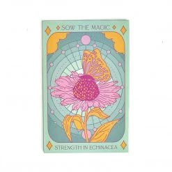 Sow The Magic Strength In Echinacea Flower Tarot Seed Packet Art & Home