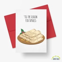 Paper Tacos 'Tis The Season For Tamales Holiday Card Greeting Cards