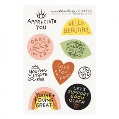 Worthwhile Paper Friendship Sticker Sheet- Gender Neutral (set Of 2) Stickers