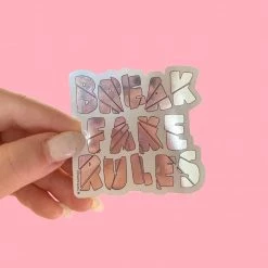 The Peach Fuzz Break Fake Rules Mirror Sticker