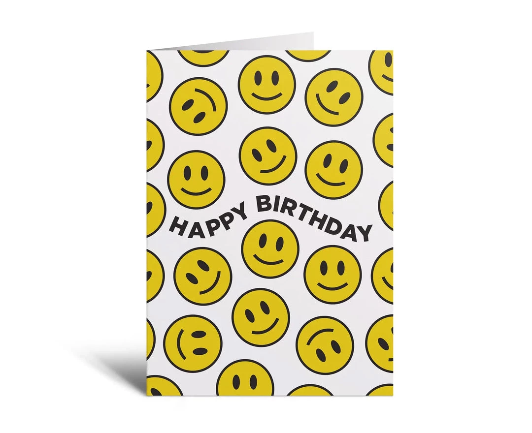 Studio Soph Happy Birthday Yellow Smiley Greeting Card 3 Studio Soph Happy Birthday Yellow Smiley Greeting Card