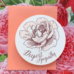 Blackbird Letterpress Deepest Sympathy Circle Card