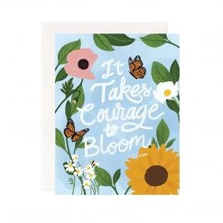 Pineapple Sundays Design Studio Courage To Bloom Greeting Card Greeting Cards