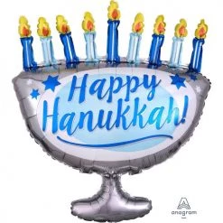 Anagram 29" Happy Hanukkah Menorah