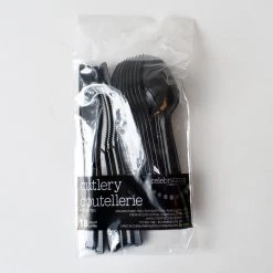 Party Art Community Black Party Plastic Cutlery Set