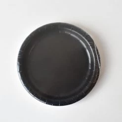 Party Art Community Black 7-inch Party Paper Plates